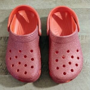 Red Glitter Crocs